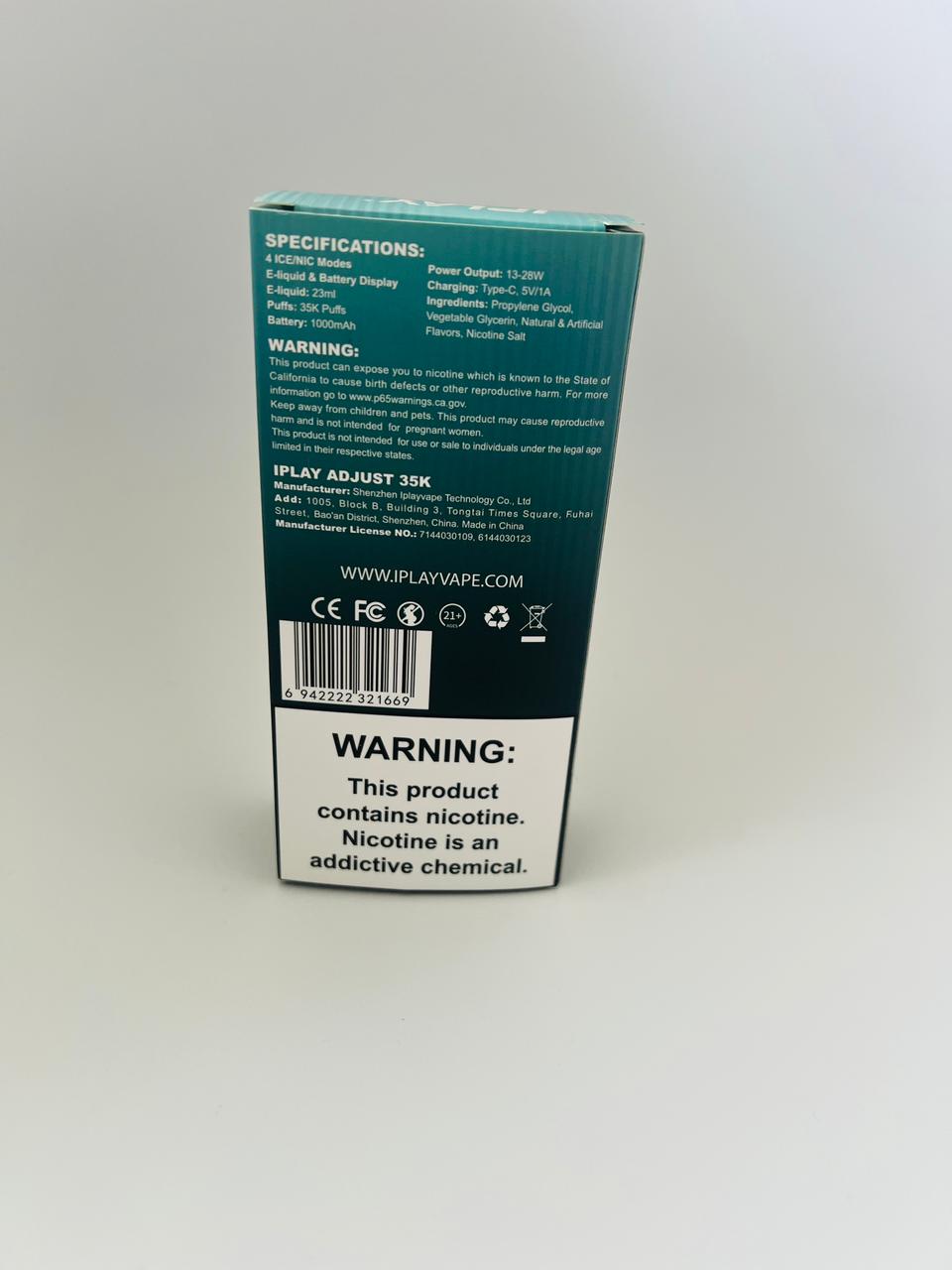 IPLAY ADJUST 35K Disposable Pod-ORANGE MINT TYPE C ,5% NICOTINE