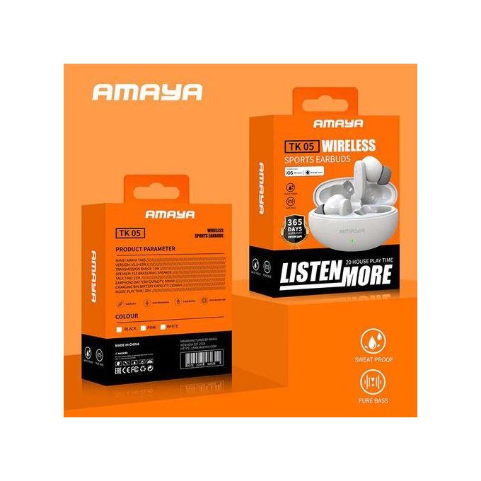 Amaya TK 05 Wireless Sports Earbuds 5.3 Bluetooth
