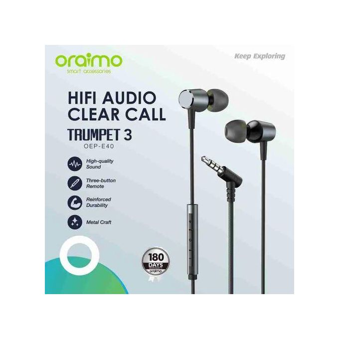 Oraimo Trumpet 3 HIFI Audio In-ear Earphone with Mic