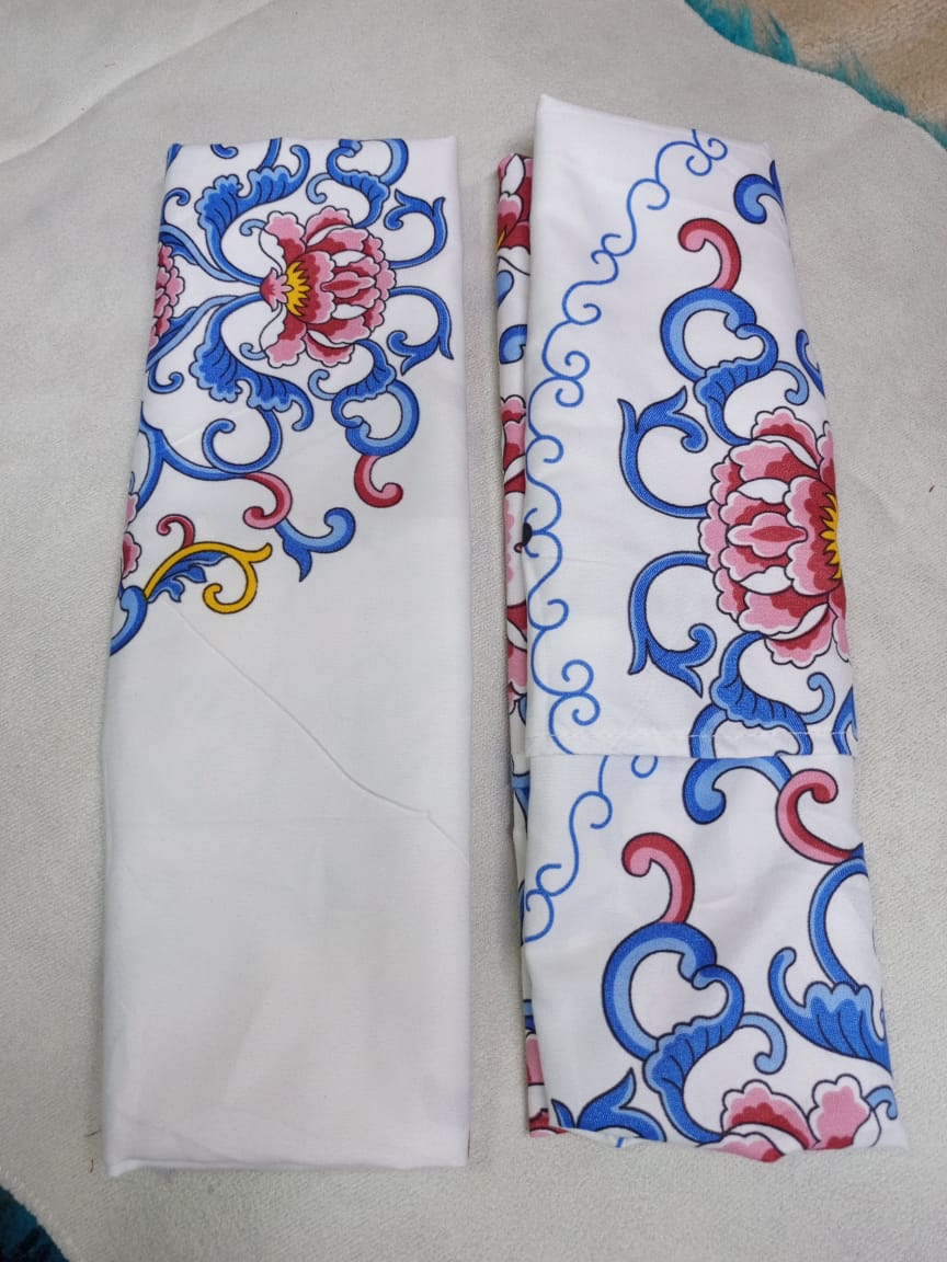 Cotton flowered pilow case