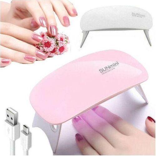 SUNmin 6W LED UV Nail Gel Polish Dryer Machine Curing Mini Foldable Lamp Light Pink USB Home Use Portable Machine