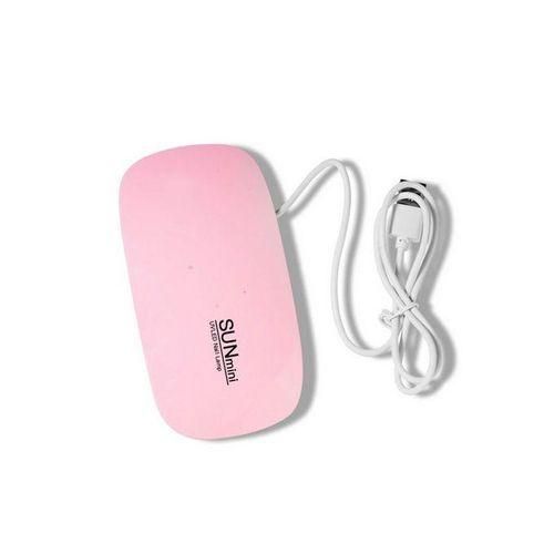 SUNmin 6W LED UV Nail Gel Polish Dryer Machine Curing Mini Foldable Lamp Light Pink USB Home Use Portable Machine