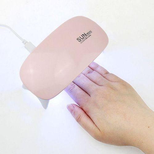 SUNmin 6W LED UV Nail Gel Polish Dryer Machine Curing Mini Foldable Lamp Light Pink USB Home Use Portable Machine