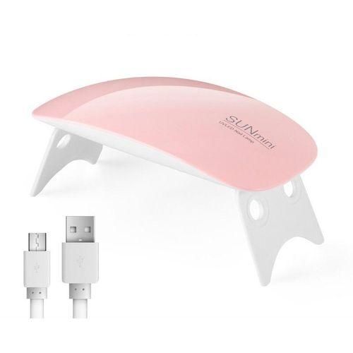 SUNmin 6W LED UV Nail Gel Polish Dryer Machine Curing Mini Foldable Lamp Light Pink USB Home Use Portable Machine