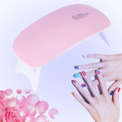 SUNmin 6W LED UV Nail Gel Polish Dryer Machine Curing Mini Foldable Lamp Light Pink USB Home Use Portable Machine