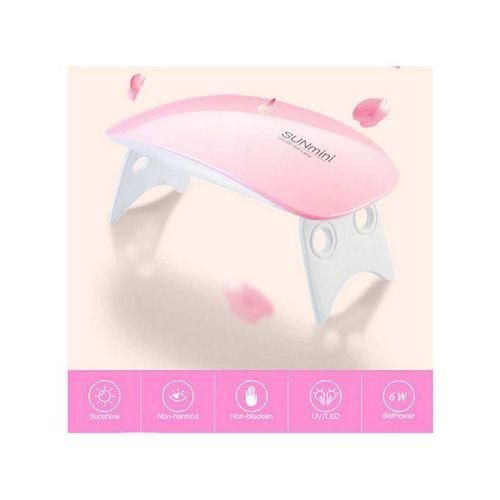 SUNmin 6W LED UV Nail Gel Polish Dryer Machine Curing Mini Foldable Lamp Light Pink USB Home Use Portable Machine