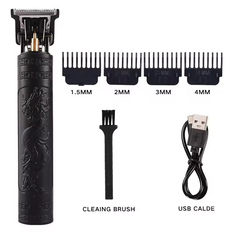 USB Cordless Hair Clipper Trimmer Beard Electric Professional Haircut Dragon Monster Rechargeable ABS Vintage Metal Shaving Machine clippers Wireless Barber cutting Kinyozi