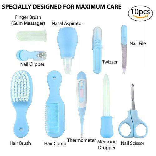 Baby Care Grooming Kit 10-in-1 Nursery Healthy Care Set - Blue