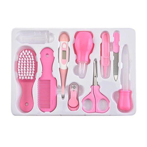 Baby Care Grooming Kit 10-in-1 Nursery Healthy Care Set - Pink