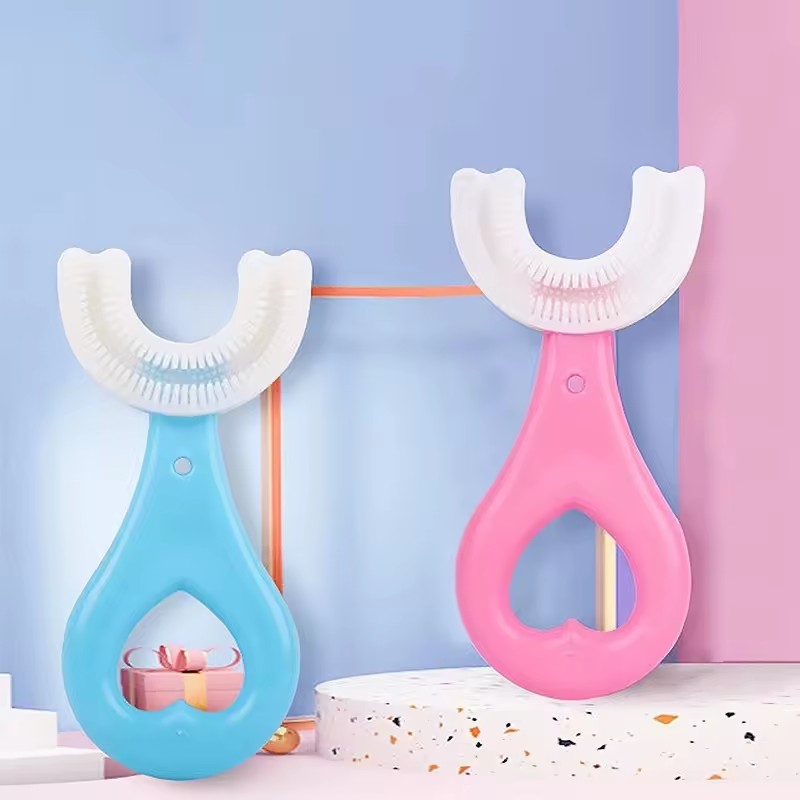 U-shaped Baby Toothbrush Children 360 Degree Child Toothbrushes Teethers Soft Silicone Toddlers Brush Kids Teeth Oral Care Cleaning Newborn