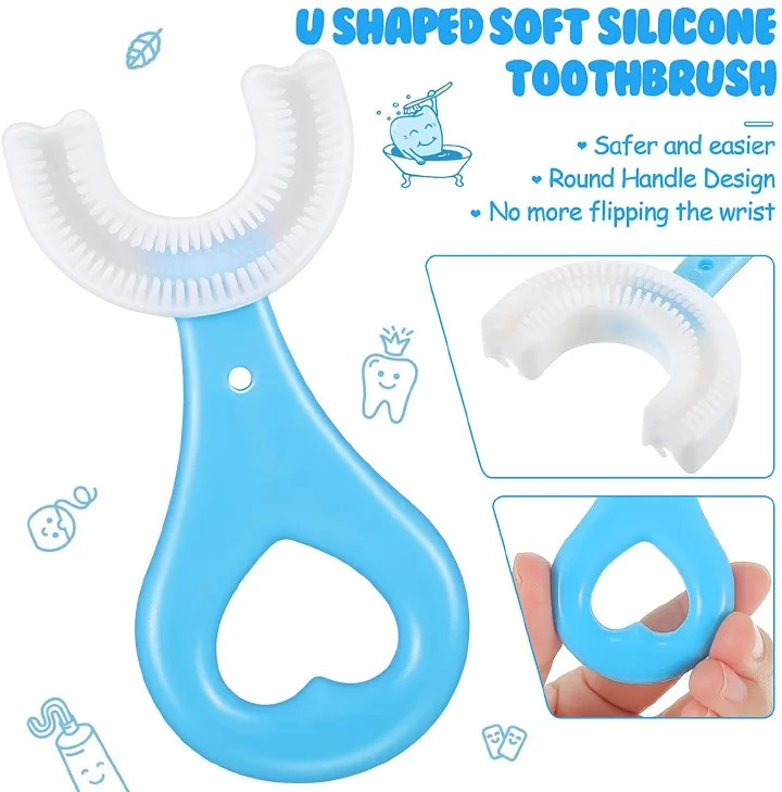 U-shaped Baby Toothbrush Children 360 Degree Child Toothbrushes Teethers Soft Silicone Toddlers Brush Kids Teeth Oral Care Cleaning Newborn