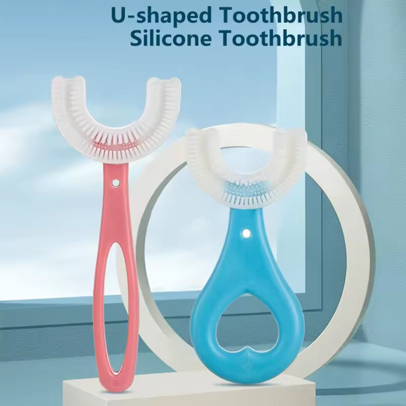 U-shaped Baby Toothbrush Children 360 Degree Child Toothbrushes Teethers Soft Silicone Toddlers Brush Kids Teeth Oral Care Cleaning Newborn