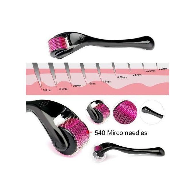 540 purple micro needle Dermaroller Beard Hair Growth Skin Face Wrinkle & Anti-Aging Acne Scar Derma Microneedling roller Rejuvenation Hair Loss Regrowth
