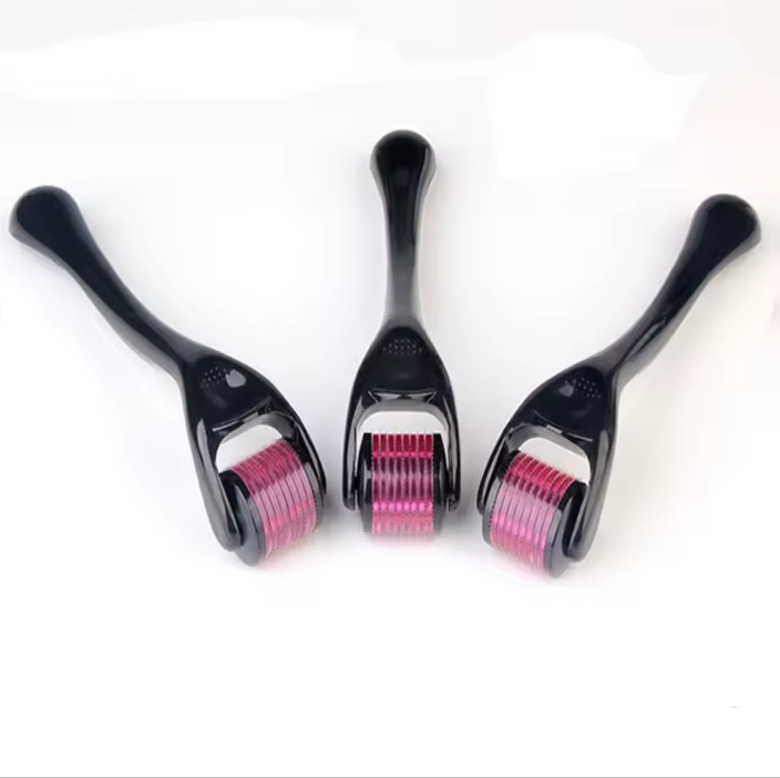 540 purple micro needle Dermaroller Beard Hair Growth Skin Face Wrinkle & Anti-Aging Acne Scar Derma Microneedling roller Rejuvenation Hair Loss Regrowth