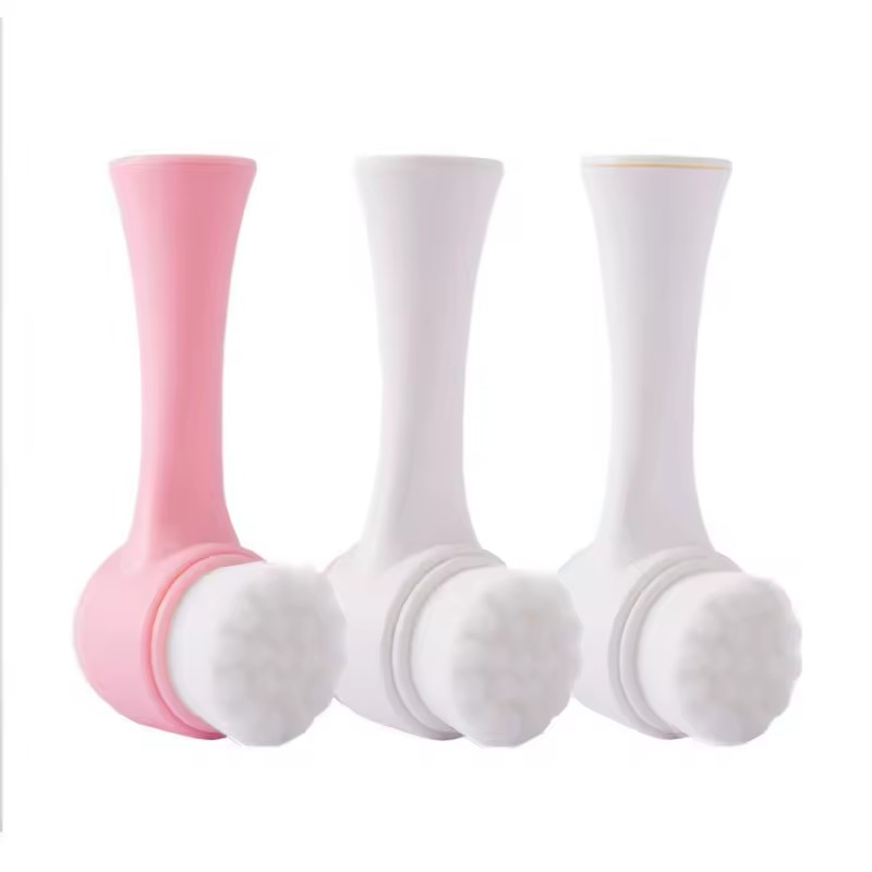 Soft Face Cleansing Brush Double-Sided Facial Cleanser Blackhead Removal Pore Cleaner Exfoliator Silicone Face Scrub Skin Care Massager Scrubber
