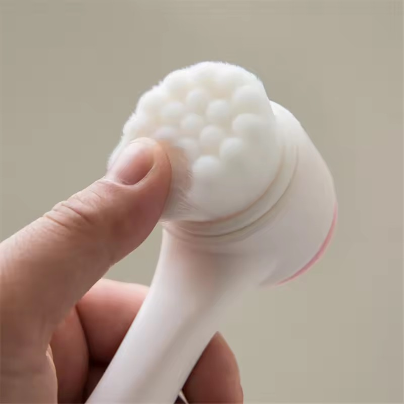 Soft Face Cleansing Brush Double-Sided Facial Cleanser Blackhead Removal Pore Cleaner Exfoliator Silicone Face Scrub Skin Care Massager Scrubber