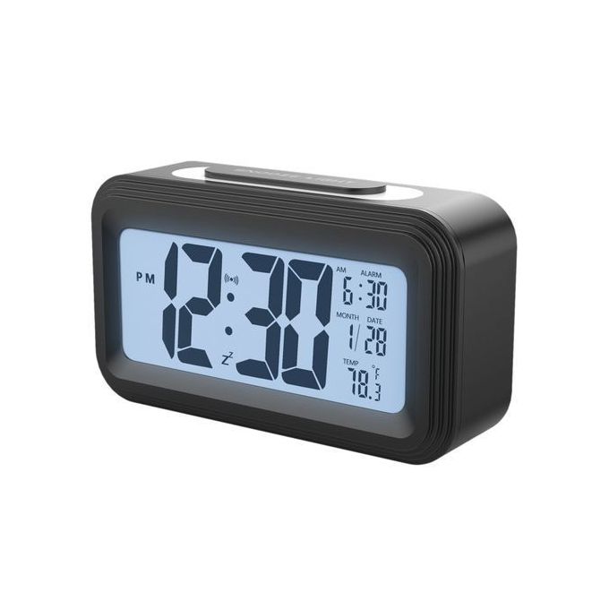 LED Digital Electronic Backlit Alarm Clock With Smart Temperature Thermometer And Student Calendar Bedside Table Battery Clock Time Display Snooze Function