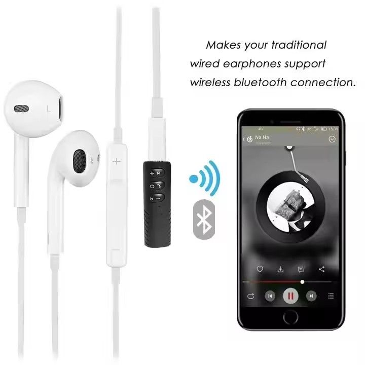 Wireless Bluetooth Adapter Receiver 3.5mm Audio AUX Jack Car Kit Auto Portable Hands-Free Bluetooth 4.1 Hand Mobile Phone Player Music Car Universal Mp3 for Home Speaker Headphone