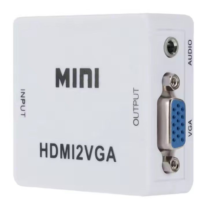 HDMI to VGA 1080P HD Audio Video Converter Adapter Box with USB Cable and 3.5mm Audio Port Cable for HDTV transfer Mini HDMI2VGA for TV computer Xbox360 PC DVD PS3 PS4