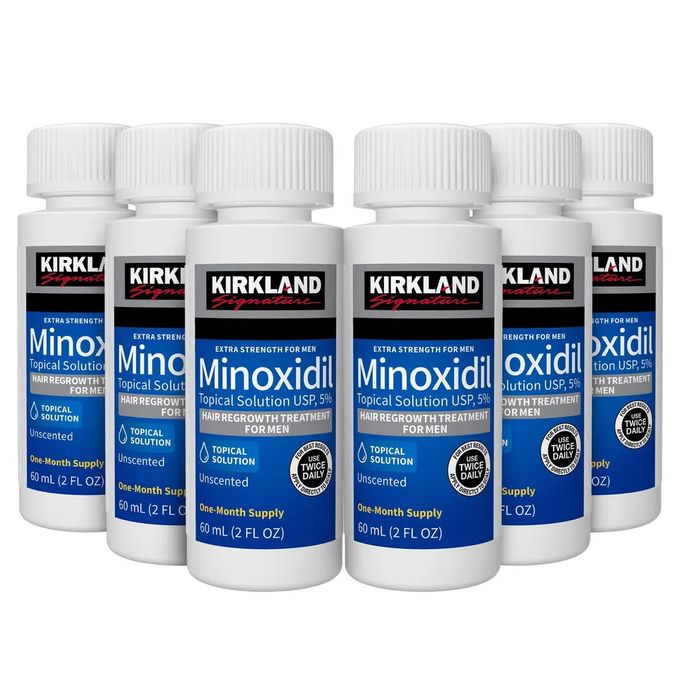 Kirkland Minoxidil 5% extra strength hair loss regrowth system treatment for men Beard care oil premium Topical Solution Growth Nourishing Serum 1 bottle of 60ml (1months supply) +free derma roller