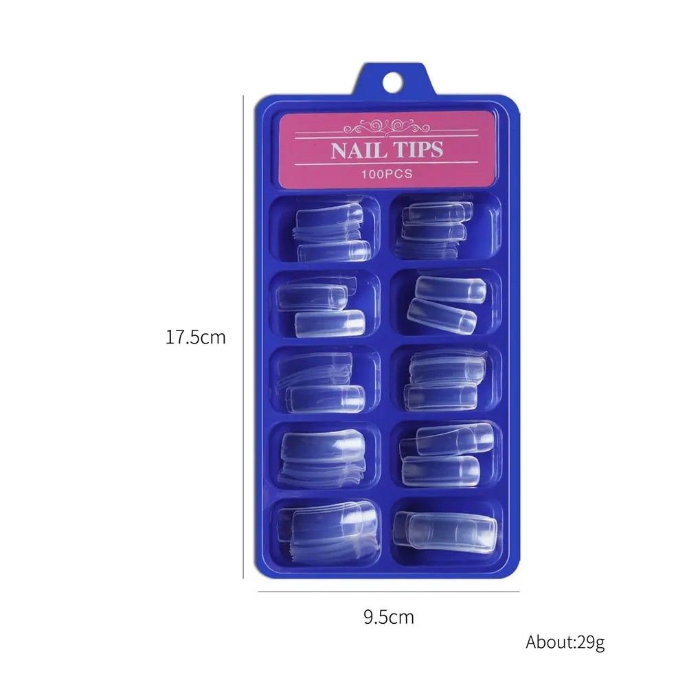 100pcs Acrylic False Nails Full Cover Half Cover French Natural Clear 10 Sizes Press On False Nail Tips Clear Full Cover Long Ballerina Curve No-Crease For DIY Nail Art New