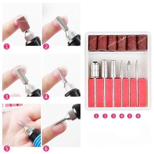 Professional Electric Portable Nail File Drill Manicure And Pedicure Machine USB Chargeable ABS Gel Polish Grinder Remover tools Set Cutters Nail Art Kits with 6 Bits
