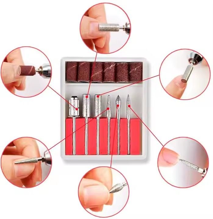 Professional Electric Portable Nail File Drill Manicure And Pedicure Machine USB Chargeable ABS Gel Polish Grinder Remover tools Set Cutters Nail Art Kits with 6 Bits