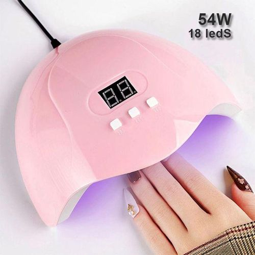 Professional UV Nail Lamp Nail Dryer Mini for Nails Polish Curing Gel Manicure UV Light Portable LED Lamp Machine with 3 Timing Timer Setting USB Cable Home Use with Automatic Sensor LCD Display18 LED