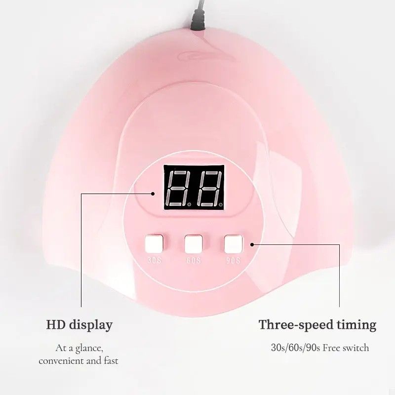 Professional UV Nail Lamp Nail Dryer Mini for Nails Polish Curing Gel Manicure UV Light Portable LED Lamp Machine with 3 Timing Timer Setting USB Cable Home Use with Automatic Sensor LCD Display18 LED