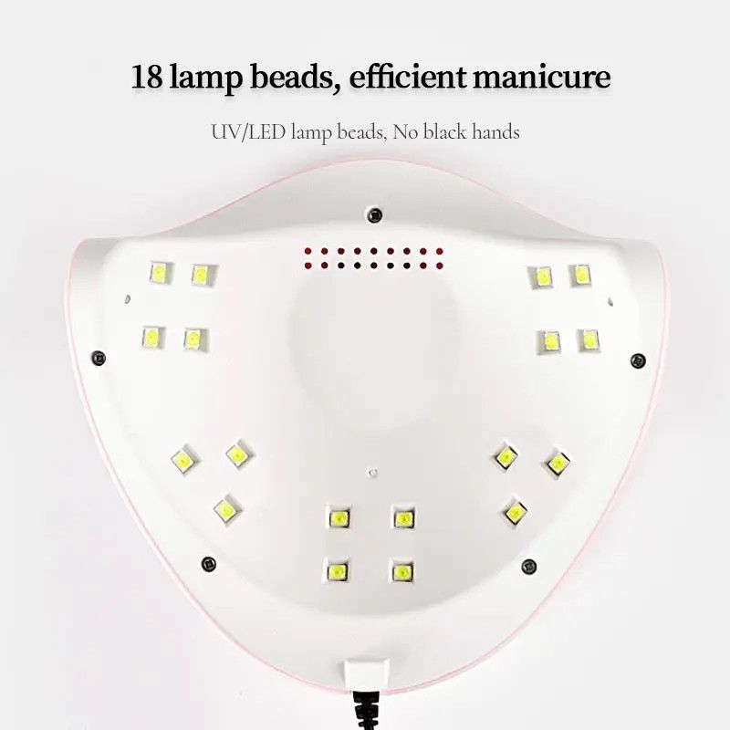 Professional UV Nail Lamp Nail Dryer Mini for Nails Polish Curing Gel Manicure UV Light Portable LED Lamp Machine with 3 Timing Timer Setting USB Cable Home Use with Automatic Sensor LCD Display18 LED