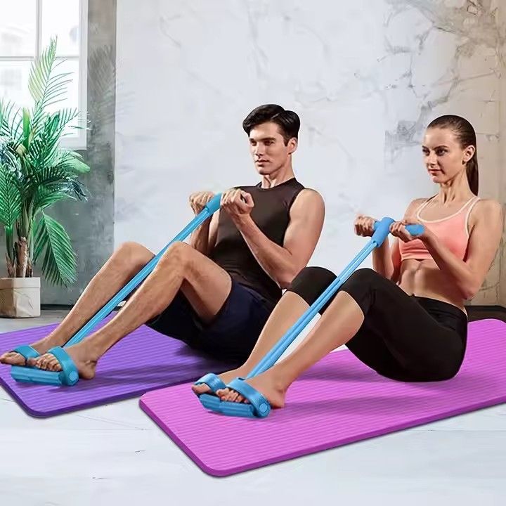 Indoor Fitness Leg Resistance Bands Exercise Equipment Elastic Sit Up Pull Rope Gym Workout Sport 4 Tube Foot Pedal Exerciser Ankle Pull Up Latex Tension rope Expander