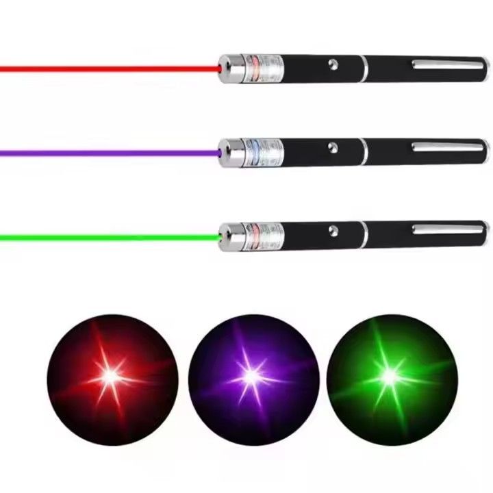Powerful 532nm Led Red Light Single-point Three-color Laser Beam Pen Laser Pointer With Adjustable Antena Cap To Change Project Design for Office, School Presentation, Cat Toy, Dog, Highlighter Pens