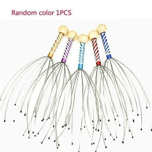 Head Claw Scalp Massager Scratcher Octopus Spider 12 Fingers Manual Wire Tingler Head Release Relax Massage For Deep Stress Relief & Hair Stimulation