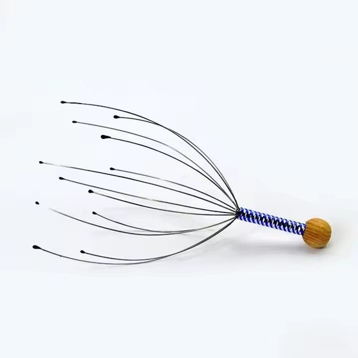 Head Claw Scalp Massager Scratcher Octopus Spider 12 Fingers Manual Wire Tingler Head Release Relax Massage For Deep Stress Relief & Hair Stimulation