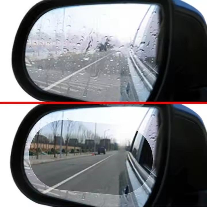 2pcs Car Anti-fog Anti-glare Waterproof Film Protective Rain Proof Shield Rearview side Mirror Window Glass Stickers Anti Membrane Protection for Rainy Day Safe Driving Auto Clear Decal Sticker