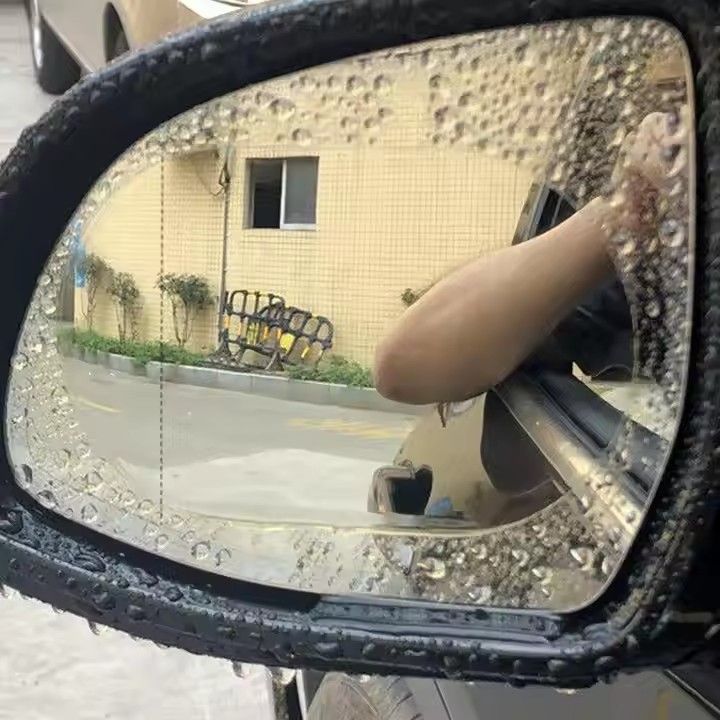 2pcs Car Anti-fog Anti-glare Waterproof Film Protective Rain Proof Shield Rearview side Mirror Window Glass Stickers Anti Membrane Protection for Rainy Day Safe Driving Auto Clear Decal Sticker