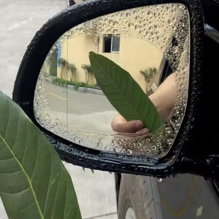 2pcs Car Anti-fog Anti-glare Waterproof Film Protective Rain Proof Shield Rearview side Mirror Window Glass Stickers Anti Membrane Protection for Rainy Day Safe Driving Auto Clear Decal Sticker