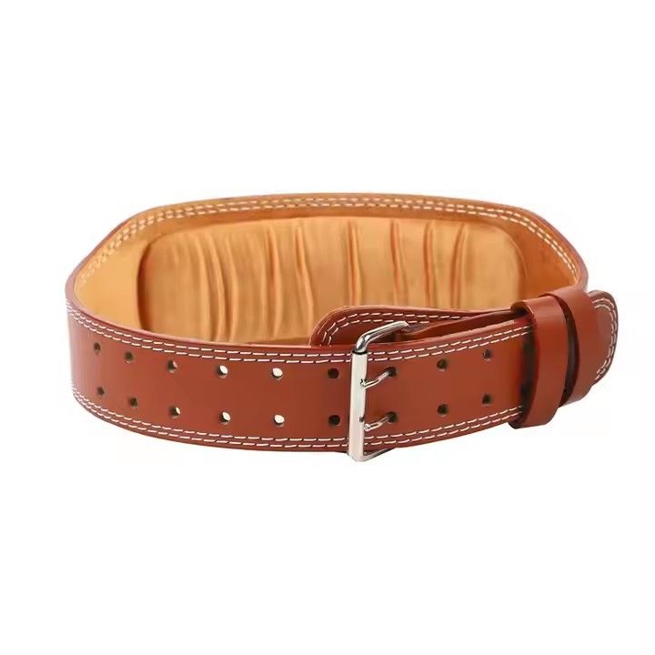 Premium Leather Weightlifting Exercise Belt Waist Support protection deep Squat Deadlift hard pull bench press  Powerlifting Gym Belt Unisex Wide Wrap Training Weight Lifting Double Buckle For Body Bu