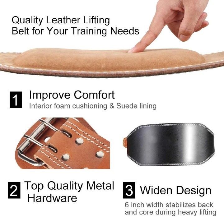 Premium Leather Weightlifting Exercise Belt Waist Support protection deep Squat Deadlift hard pull bench press  Powerlifting Gym Belt Unisex Wide Wrap Training Weight Lifting Double Buckle For Body Bu