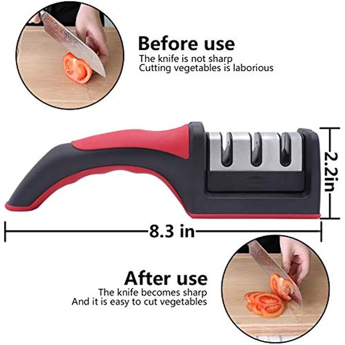 Knife Sharpeners Kitchen Scissors Screw Drivers Sharpener 3 Three Stages Sharpening Stone Diamond Edged