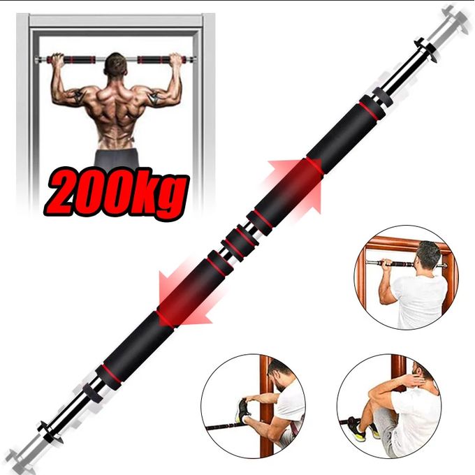 Adjustable Steel Door Horizontal Chin Pull Up Bars Gym Workout Training Sport Fitness Equipments Bar, 60-100cm Professional door Wall Mounted Indoor Doorway Weight Loss gymnastics