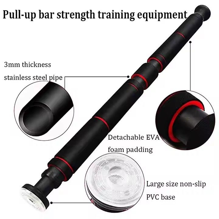Adjustable Steel Door Horizontal Chin Pull Up Bars Gym Workout Training Sport Fitness Equipments Bar, 60-100cm Professional door Wall Mounted Indoor Doorway Weight Loss gymnastics
