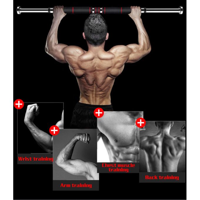 Adjustable Steel Door Horizontal Chin Pull Up Bars Gym Workout Training Sport Fitness Equipments Bar, 60-100cm Professional door Wall Mounted Indoor Doorway Weight Loss gymnastics