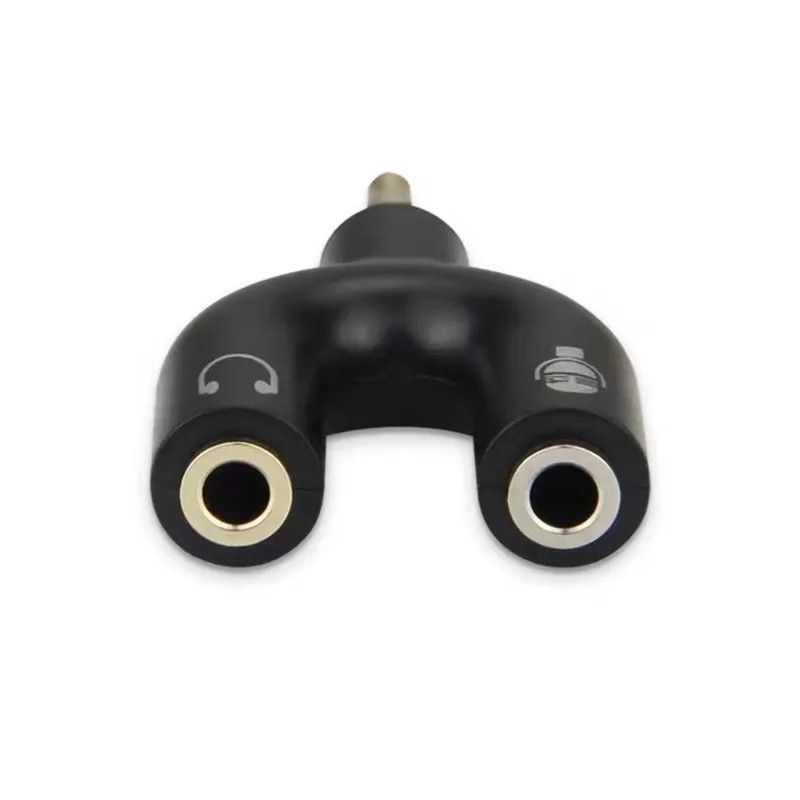 3.5mm Jack Audio Splitter Dual Headphone Microphone Y Separator Headphones Male To 2-Female Stereo U-Shaped Type Adapter AUX Cable Connector for PS4 PC Laptop Xbox Headset Earphone Mic
