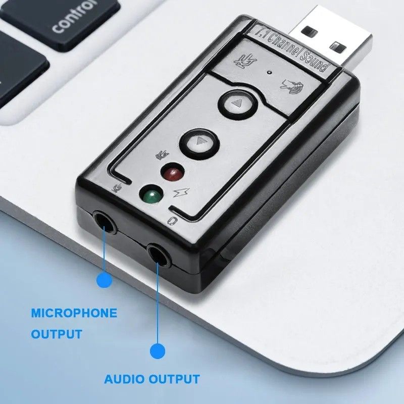 USB Sound Card Adapter 7.1 Channel 3D External Audio Card For Laptop PC Computer & Mac OS USB 2.0 to Jack 3.5mm Headphone Audio Adapter Microphone