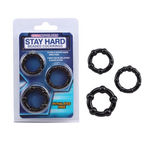 Delay Ejaculation Beaded Penis Cock Ring Stay Hard Prolonged Intercourse Testicle Restraint Adult Sex Toy For Men Elastic 3 Male Rubber Cock Ring