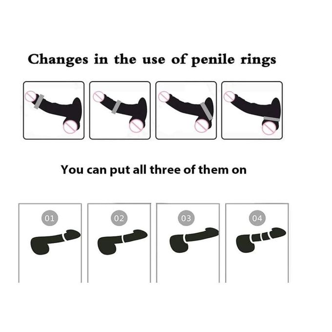 Delay Ejaculation Beaded Penis Cock Ring Stay Hard Prolonged Intercourse Testicle Restraint Adult Sex Toy For Men Elastic 3 Male Rubber Cock Ring - image 5