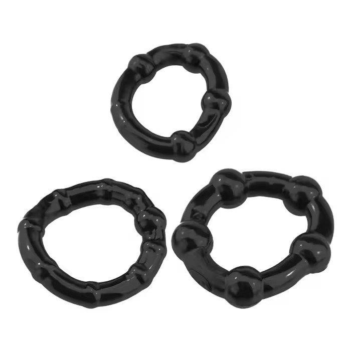 Delay Ejaculation Beaded Penis Cock Ring Stay Hard Prolonged Intercourse Testicle Restraint Adult Sex Toy For Men Elastic 3 Male Rubber Cock Ring - image 4