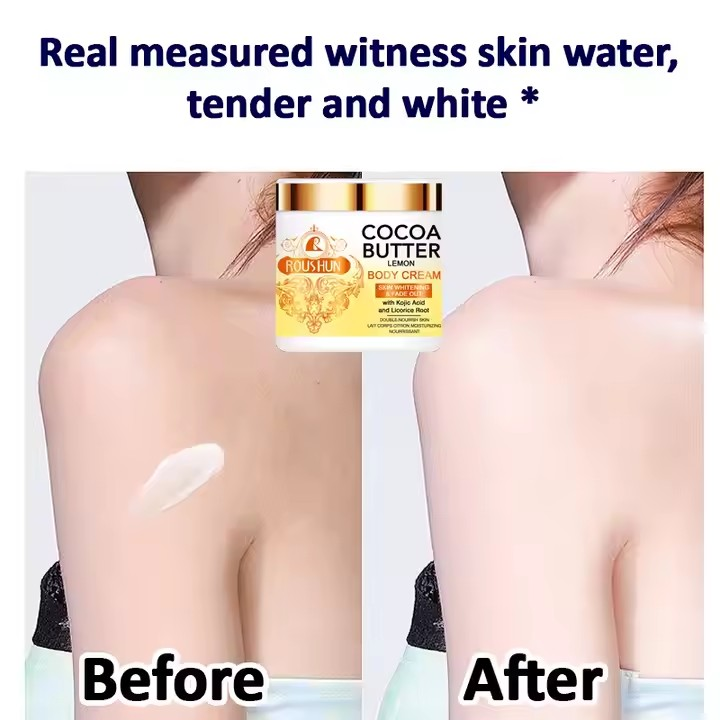 ROUSHUN Cocoa Butter Lemon Dream For Skin Brightening & Fade Out with American Kojic Acid and Liquorice body cream