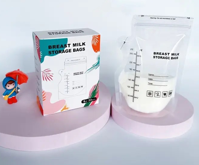 30pcs Breast Milk Freezer storage bags Freezable Portable Self Standing Pre-Sterilised Leakproof Baby Milk Bag Pieces 100% BPA-free